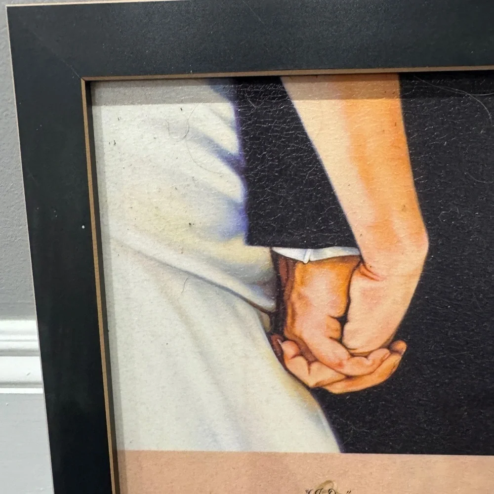 NWOT Elegant Black and White Framed 10.5 x 14.5 Wedding Print Frame Bride Groom